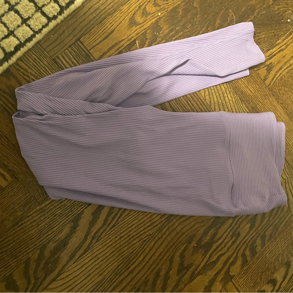 Purple Ribbed Pants
